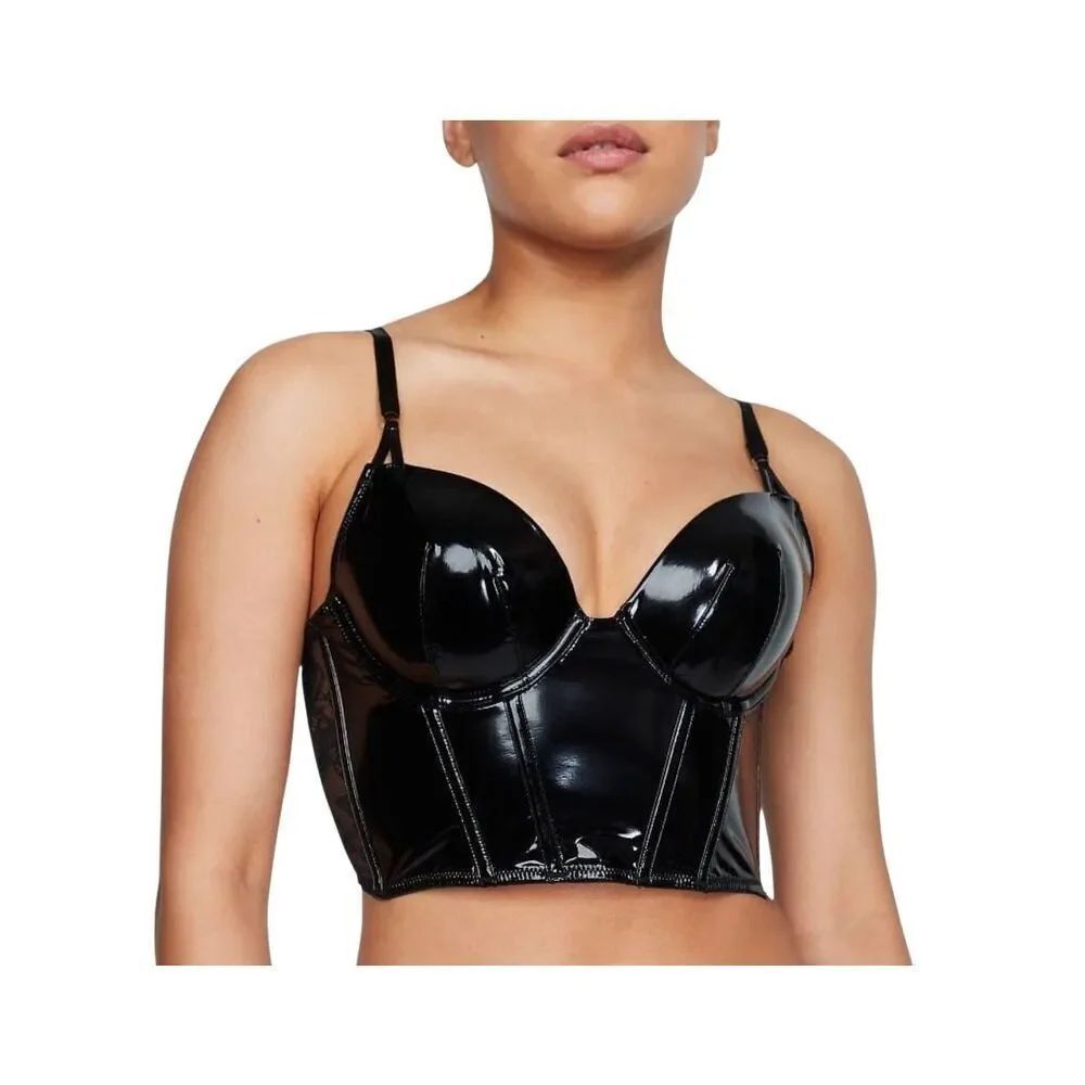 Victoria’s Secret Very Sexy Faux Patent Leather Push-Up Corset Top 34D